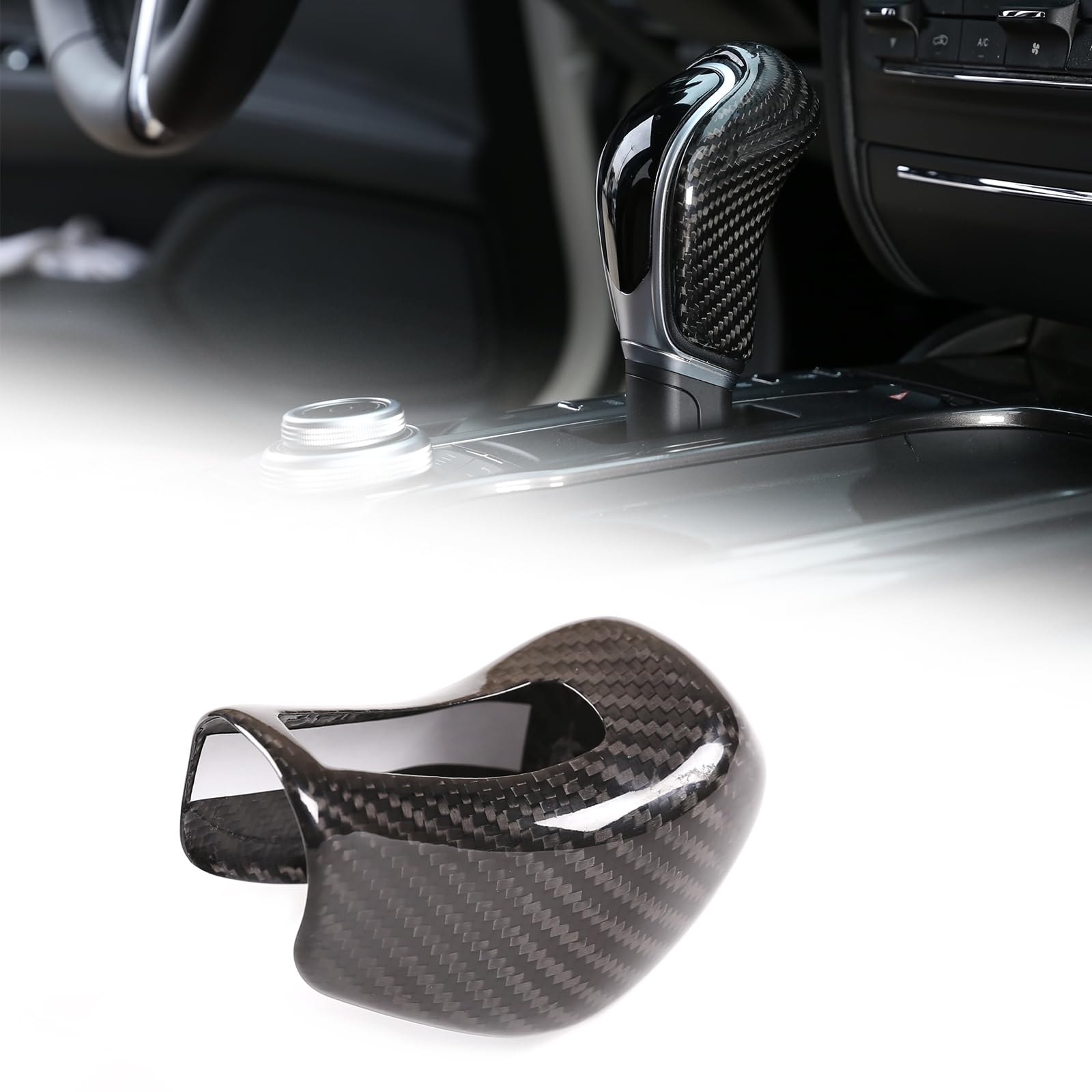 Gear Shift Knob Head Cover Trim for Maserati Levante/Ghibli/President 2013-2018 Accessories, ABS Interior Shell Insert Decoration Protector Gear Shifter Cover (Sticker Trim)