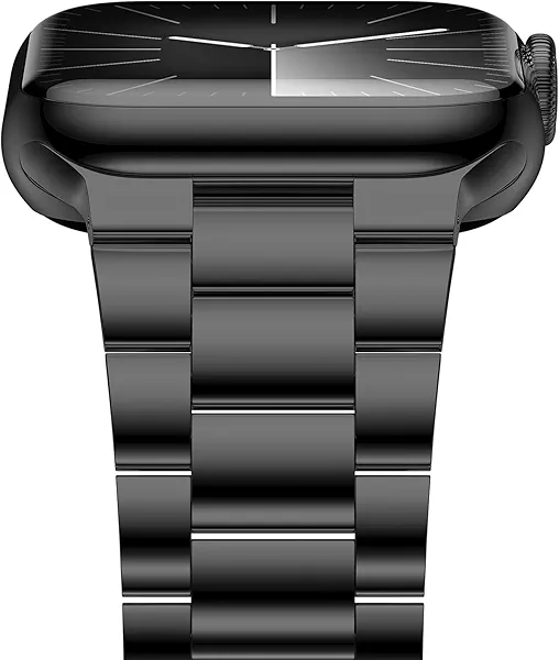 iiteeology Lightweight Stainless Steel Band Designed for Apple Watch Ultra 3 & Ultra 2, Series 1-11, 46mm, 45mm, 44mm, 42mm, Replacement iWatch Bands for Men & Women,Black