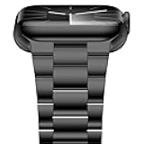 iiteeology Lightweight Stainless Steel Band Designed for Apple Watch Ultra 2 & Ultra, Series 1-10, 46mm, 45mm, 44mm, 42mm, Replacement iWatch Bands for Men & Women,Black