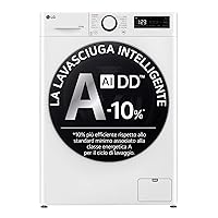 LG AI DD D4R5010TSWS Lavasciuga 10 / 6kg Serie R5 Classe A-10%/D