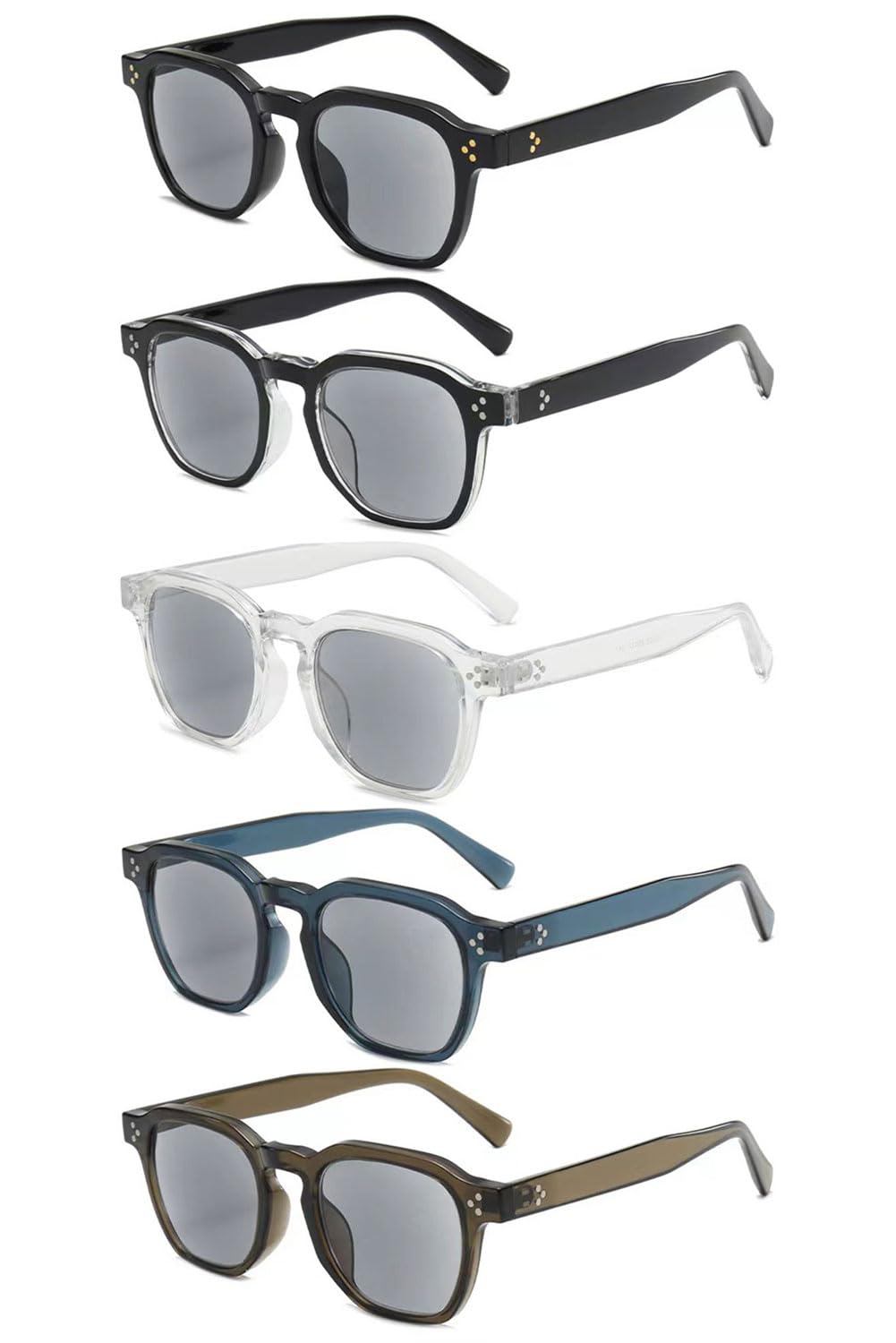 VEVESMUNDO Sonnenlesebrille Lesebrille Damen Herren Quadratisch Getönt Sehhilfe Sonnenbrille mit sehstärke +1.0,+1.5,+2.0,+2.5,+3.0,+3.5,+4.0