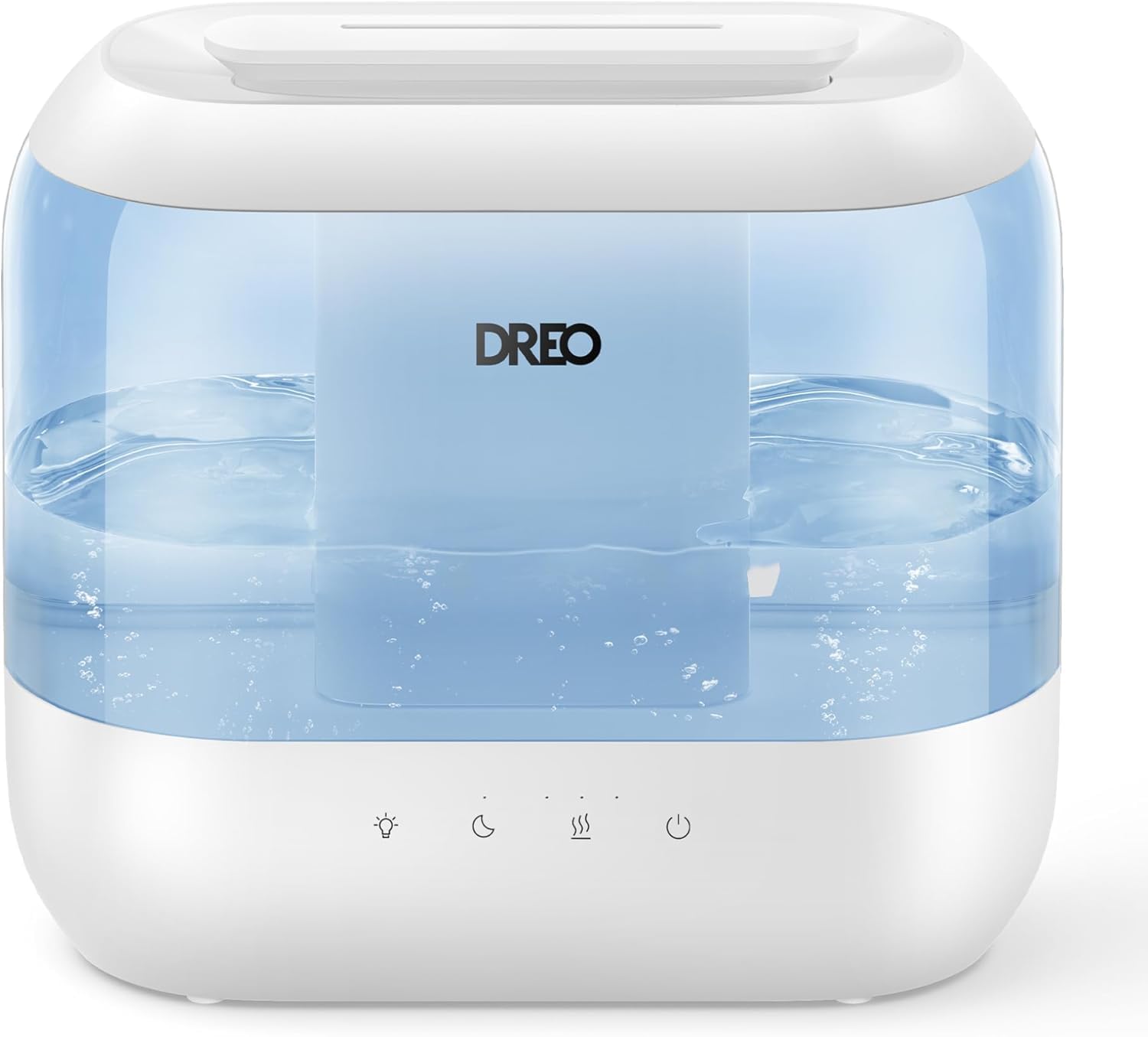 DREO 4L Humidifiers for Bedroom, 28dB Quiet Top Fill Supersized Cool Mist Humidifier for Baby Large Room, Oil Diffuser and Nightlight, 32H Runtime, Ultrasonic Humidifier for Home, Nursery, Plants
