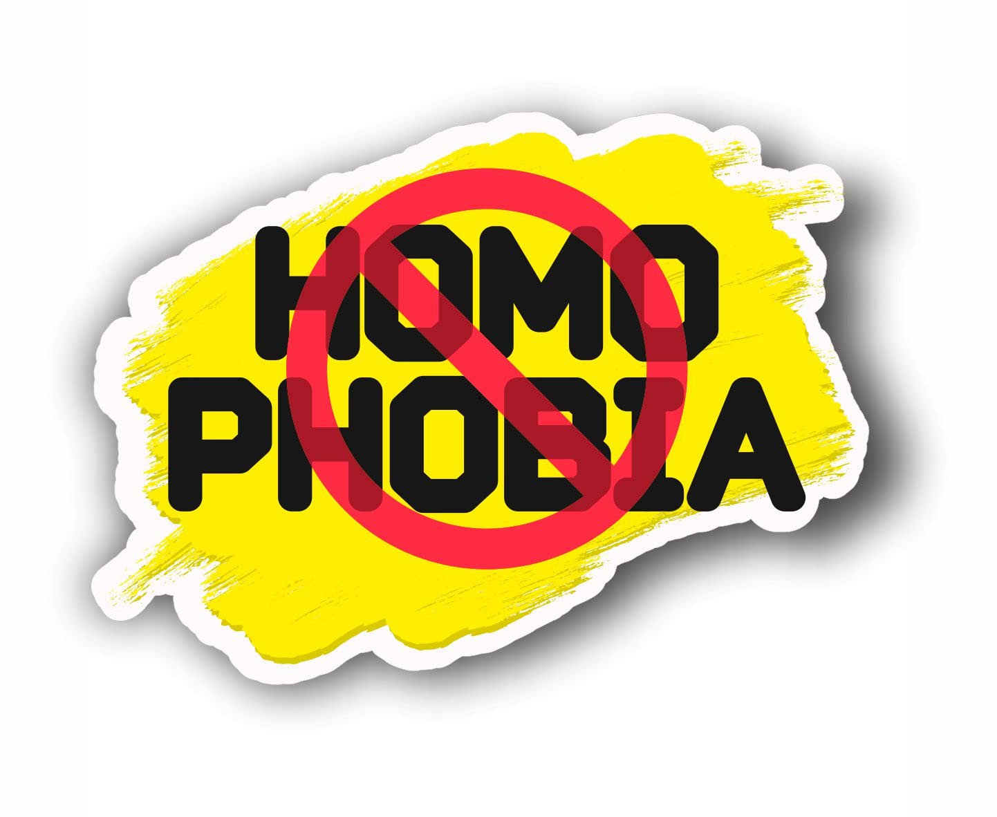 AMA SHOP PVC Sticker Contoured Stop Homophobia | for Laptop Wall Decal | Sticker for Helmet, Motorcycle, Camper, Boat, Car, PC |Auto tuning