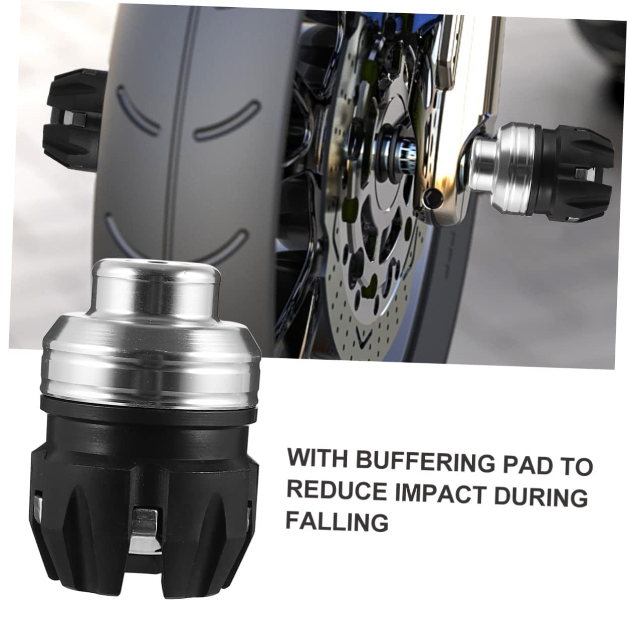 Protecteurs De Cadre Moto - Sliders Anti-chute 2 Pièces Argentés Pour Amortisseur Avant