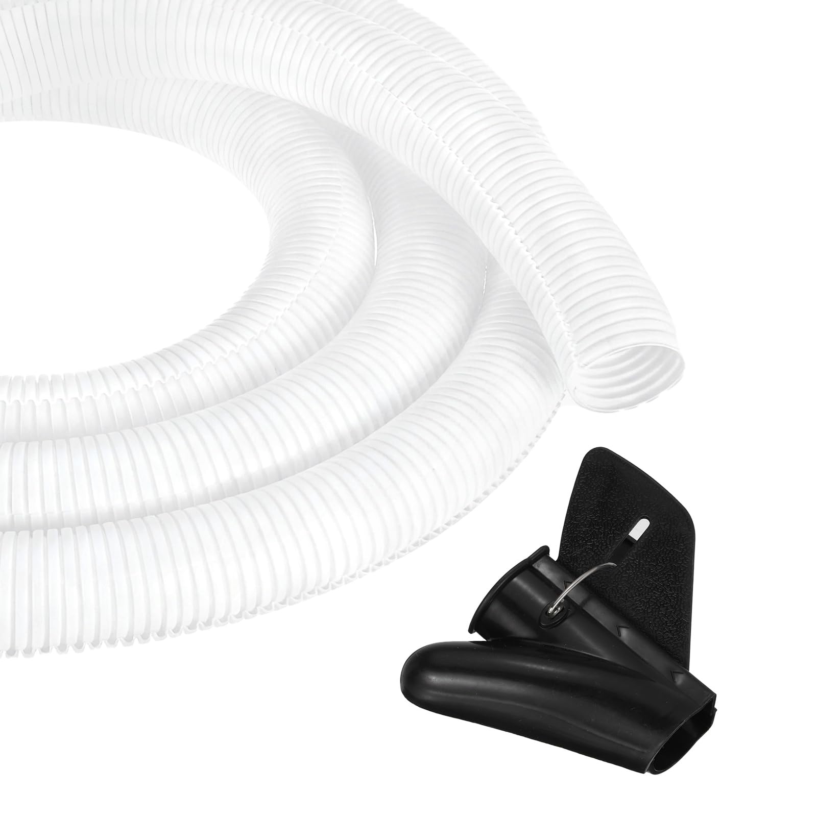 sourcing map 1 1/2 Inch 6.6ft Split Wire Loom Tubing, Flexible Cord Protectors with Installation Tool Cable Management Sleeve Conduits Cover for Office Home Electrical Automotive Wires, White