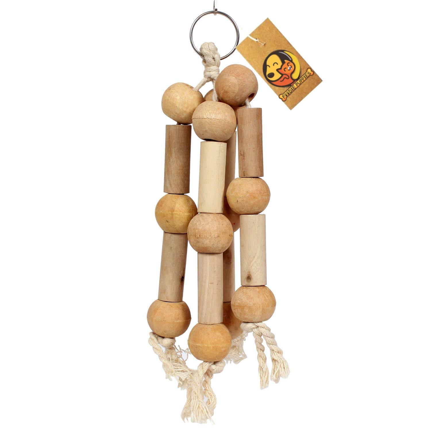 Foodie Puppies Interactive Natural Woodend Hanging Chew Rope Swing Cage Accessories Toy for Birds, Parrot, Parakeet, Budgie, Cockatiel (Four Way Wooden Rope Sticks, Small) (B083HJ2WT2) Amazon Price History, Amazon Price Tracker