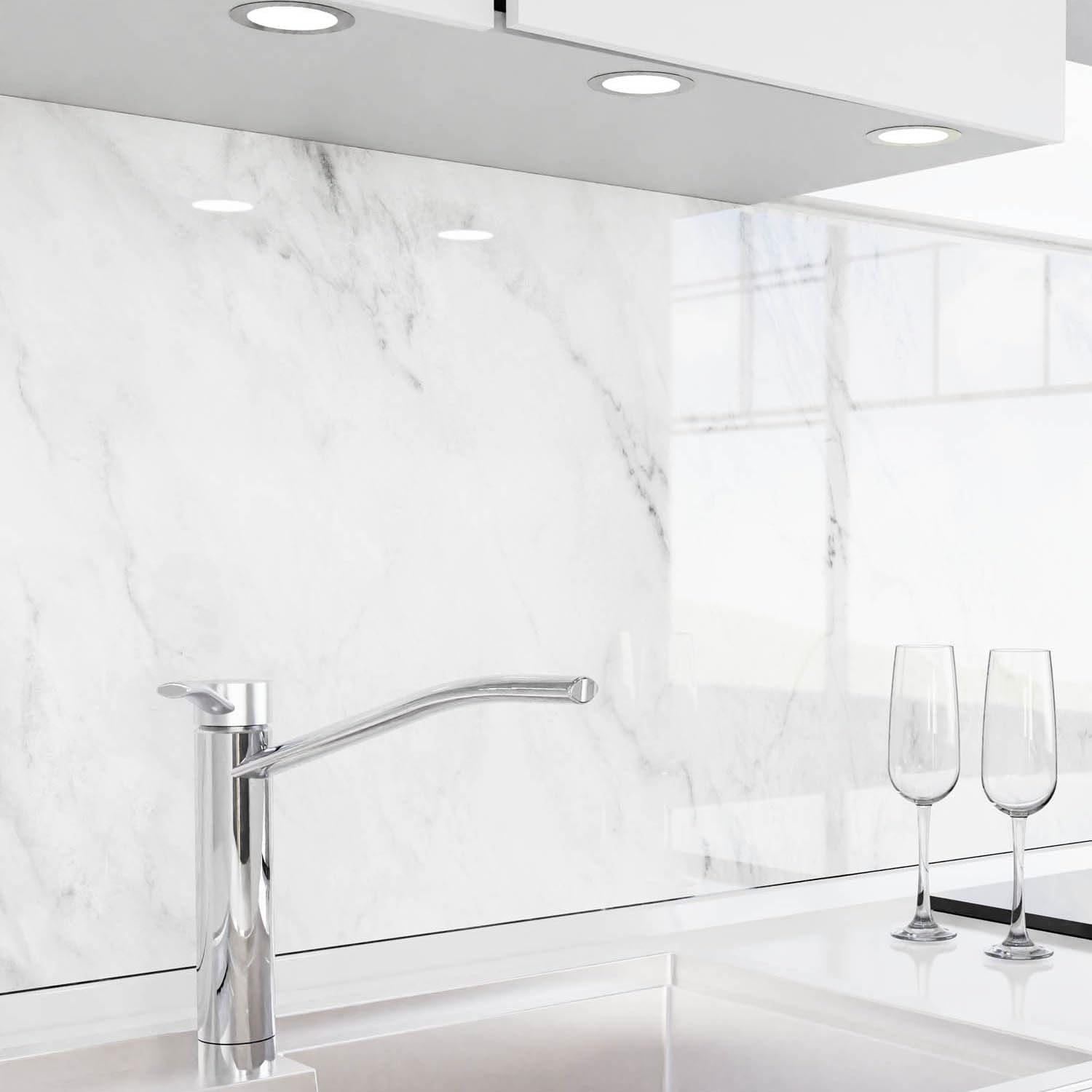 danario Küchenrückwand selbstklebend, Glasoptik 0,8 mm - Spritzschutz Küche