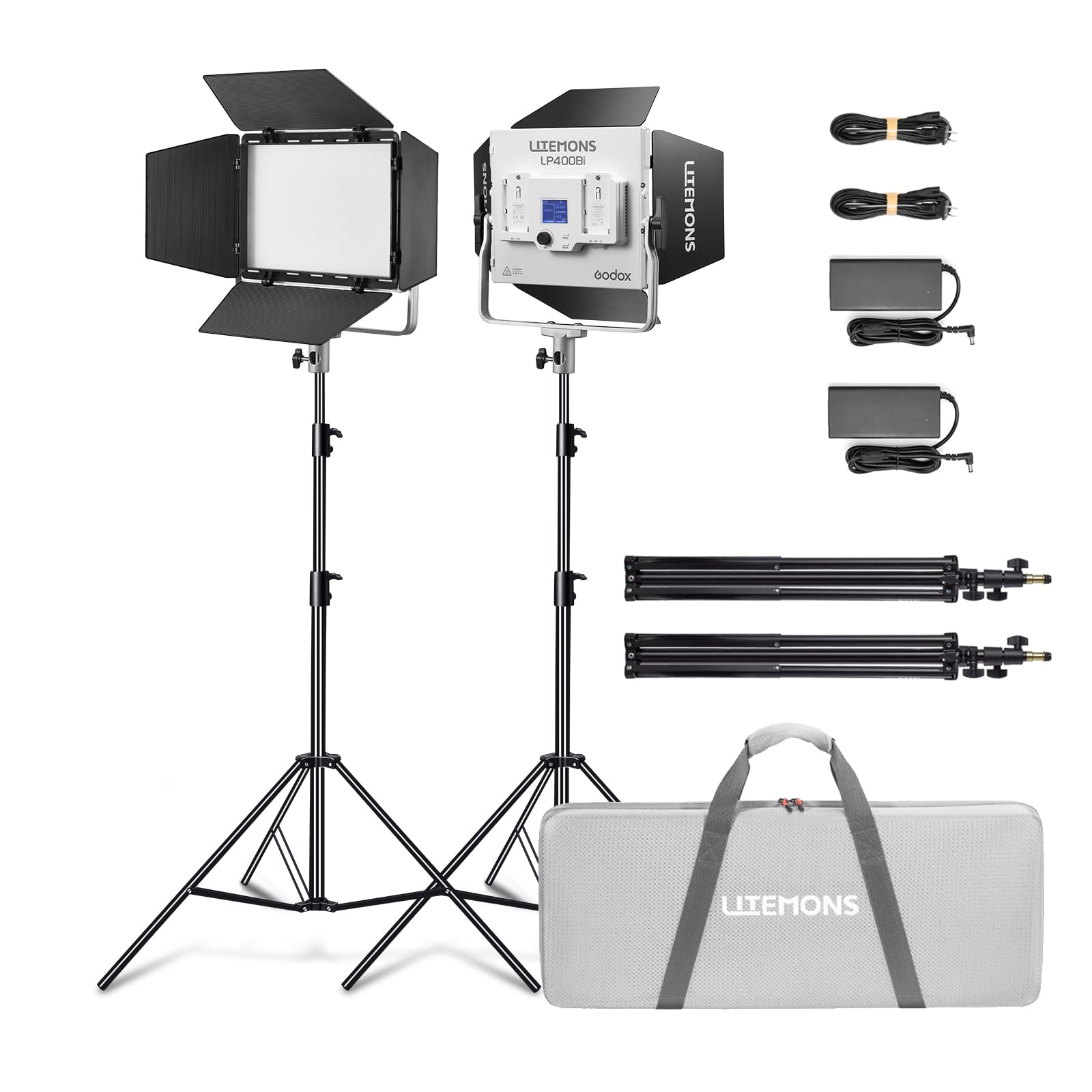 Godox LP400R Led Video Light Panel 36W Dimmable Bi-Color 1800-10000K,CRI≥96 TLCI≥96,with 14 FX Modes,Support APP Control For Gaming,Video Recording, Studio Photography, Streaming Zoom