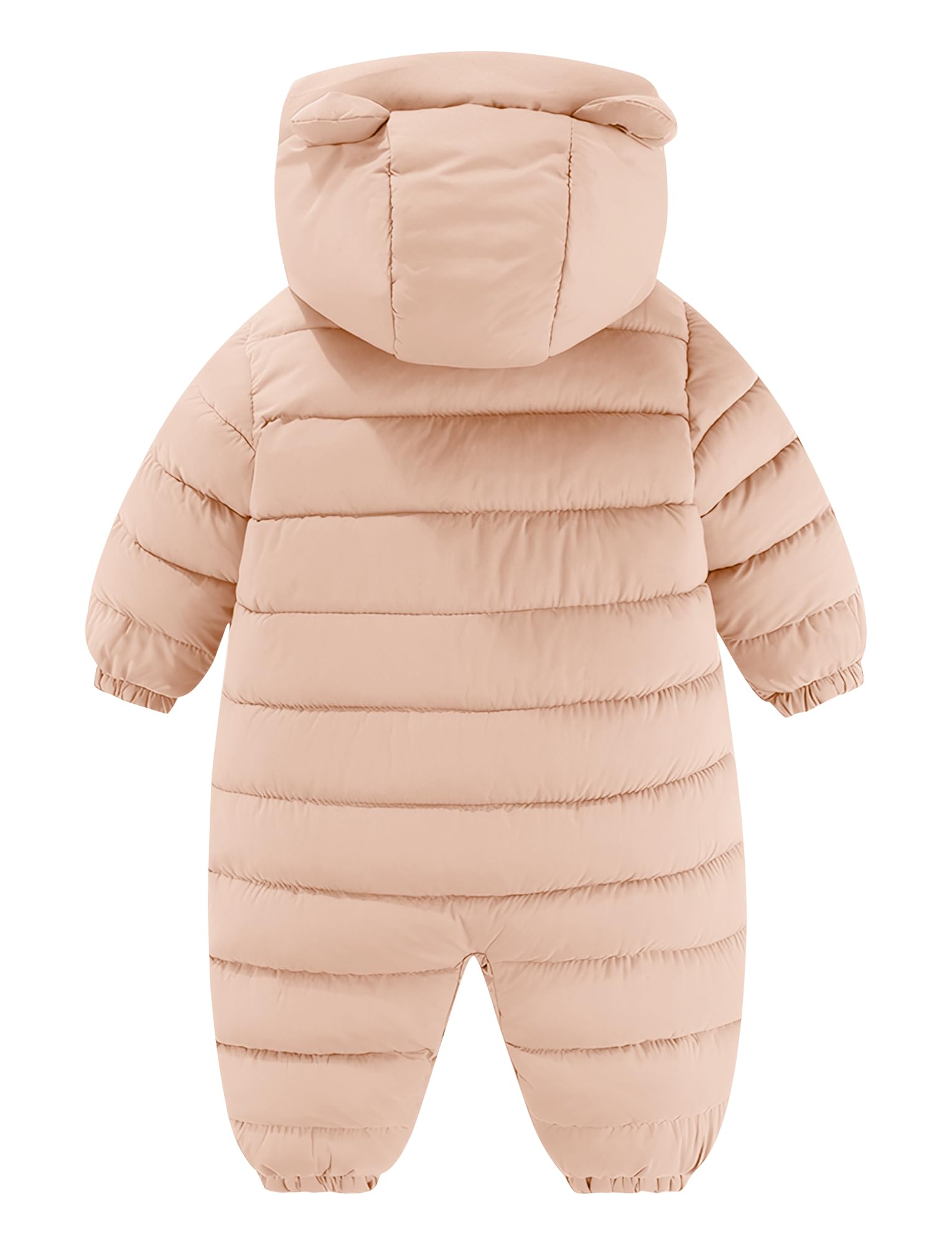 Maeau Combinaison de Neige Ski Bébé Nouveau Né Fleece Manteau à Capuche Bébé Garçon Fille Body Barboteuse Hiver 0-24 mois Snowsuit avec Double Fermeture Éclair Grenouillère Chaud Bébé Fille Garçon