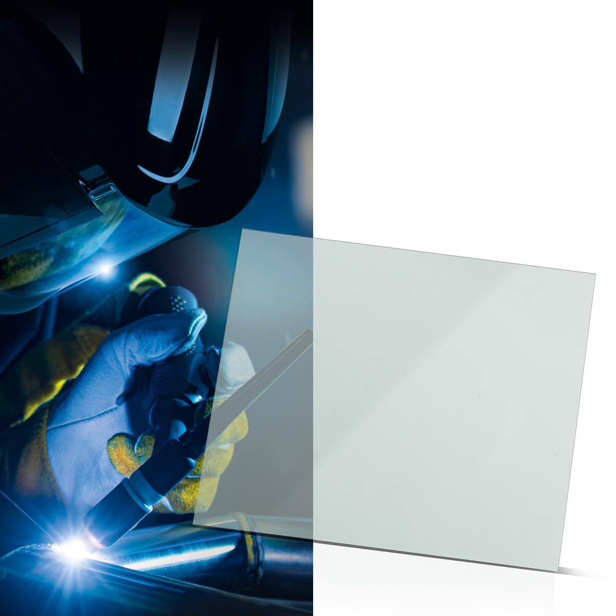 STAHLWERK Vorsatzscheiben/Ersatzscheiben für Bullet Automatik-Schweißhelm 3-in-1 – 6er Set Ersatzgläser, innen und außen, Schweißschutzglas, Visierglas, Schutzglas nach EN ISO 16321