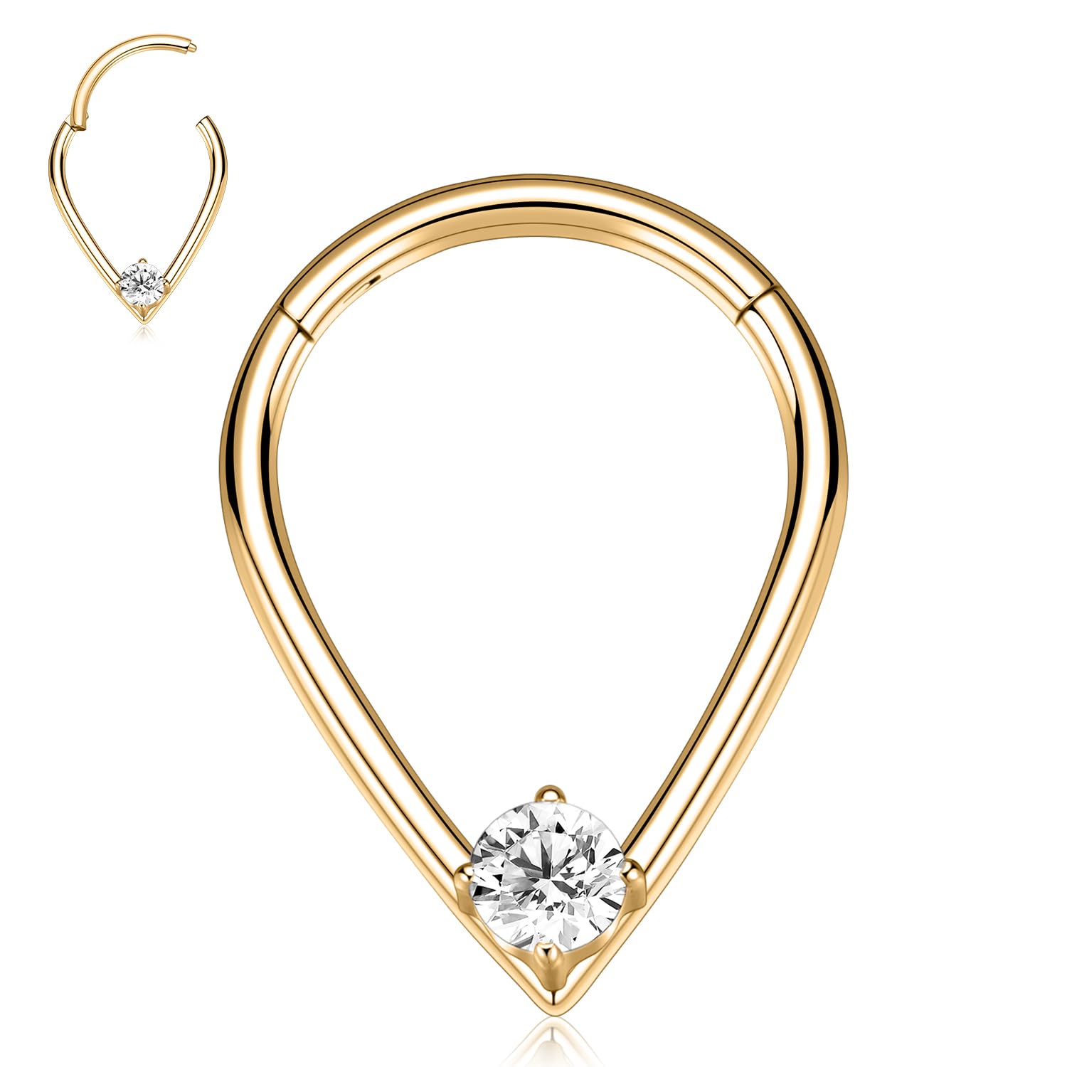 hengkaixuan Teardrop Daith Earrings Septum Jewellery Nose Hoop Ring Surgical Steel Daith Rook Tragus Piercing Jewellery Septum Clicker Ring Small Hoop Earring — view 51