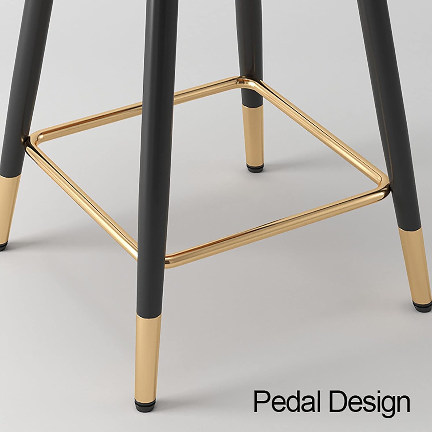 カウンタースツール 背もたれと肘掛け付き モダンキッチン 朝食用バーチェア PUレザーシート ブラックメタルフレーム バースツール