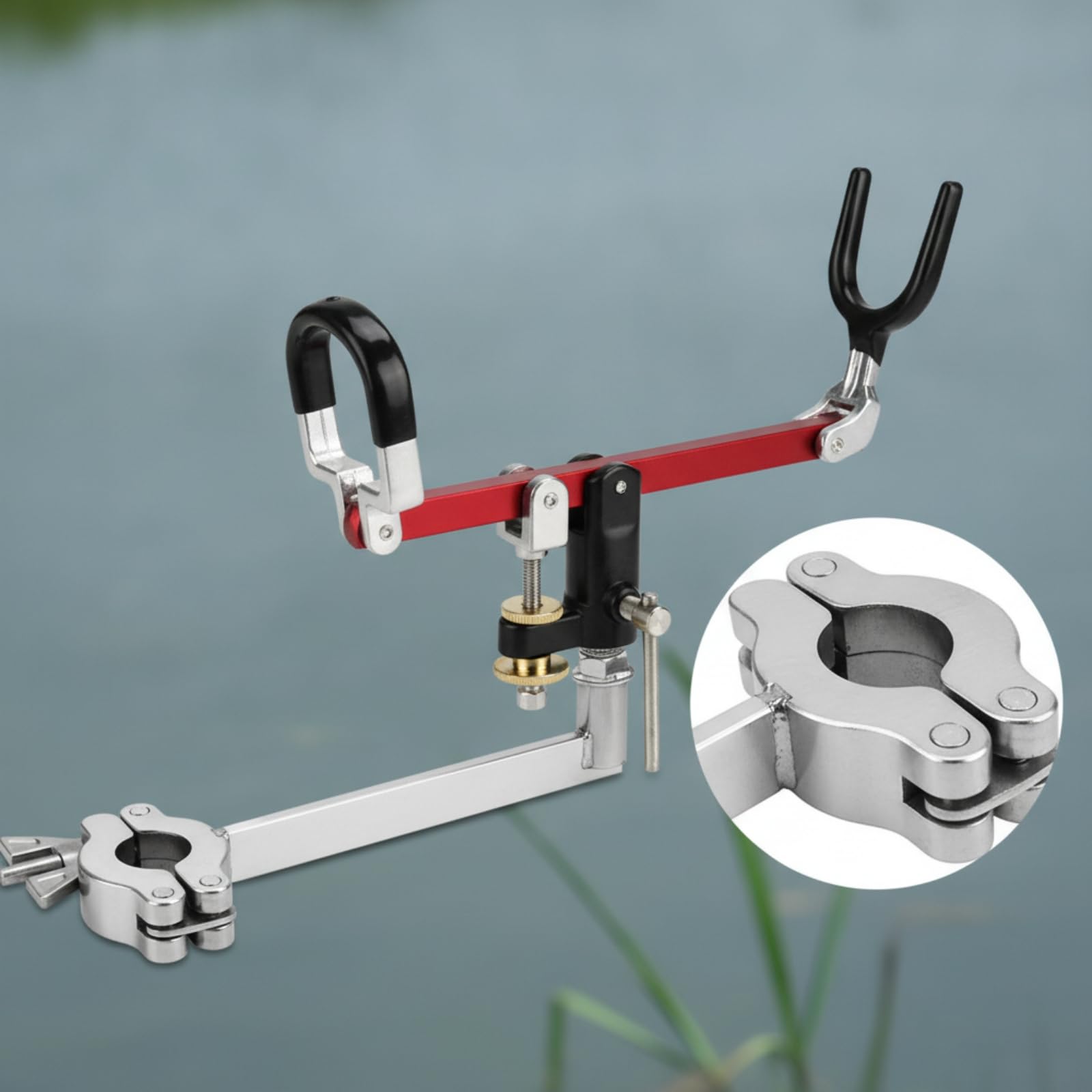 Soporte para Caña Pescar con Abrazara Acero Inoxidable Ajustable para Silla Plegable Pesca con Cabezal Giratorio Acuado para Pesca en Agua, Style to 2