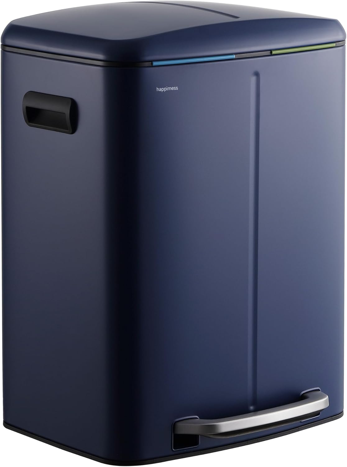 Denim Blue Stainless Steel 10.6-Gallon Step Trash Can
