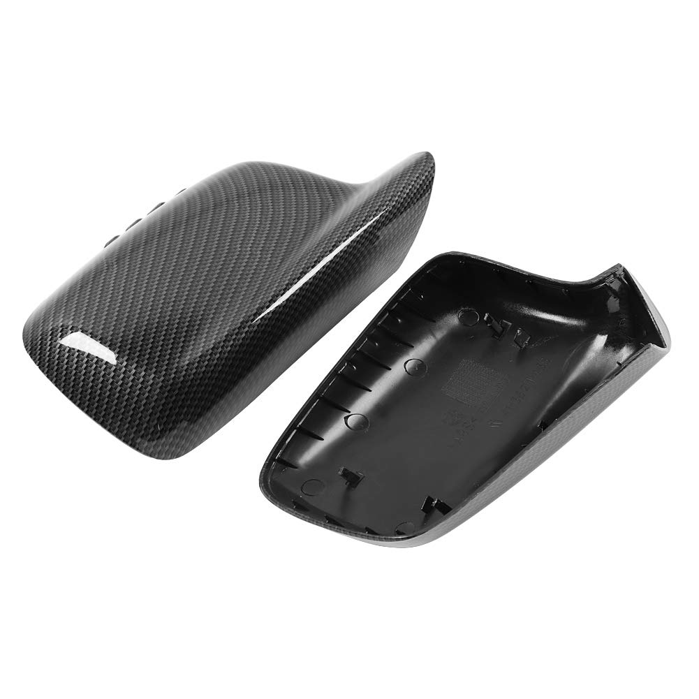 2 szt. Samochód Lusterko wsteczne Osłona Lewy Prawy Czarny Styl Z Włókna Węglowego Auto Zewnętrzne Lusterko Boczne Pokrywa dla 3ER E46 2000-2006 7ER E66 2002-2008