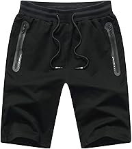 JustSun Sport Shorts Kurze Hosen Herren Baumwolle Mit ReißverschlussTaschen