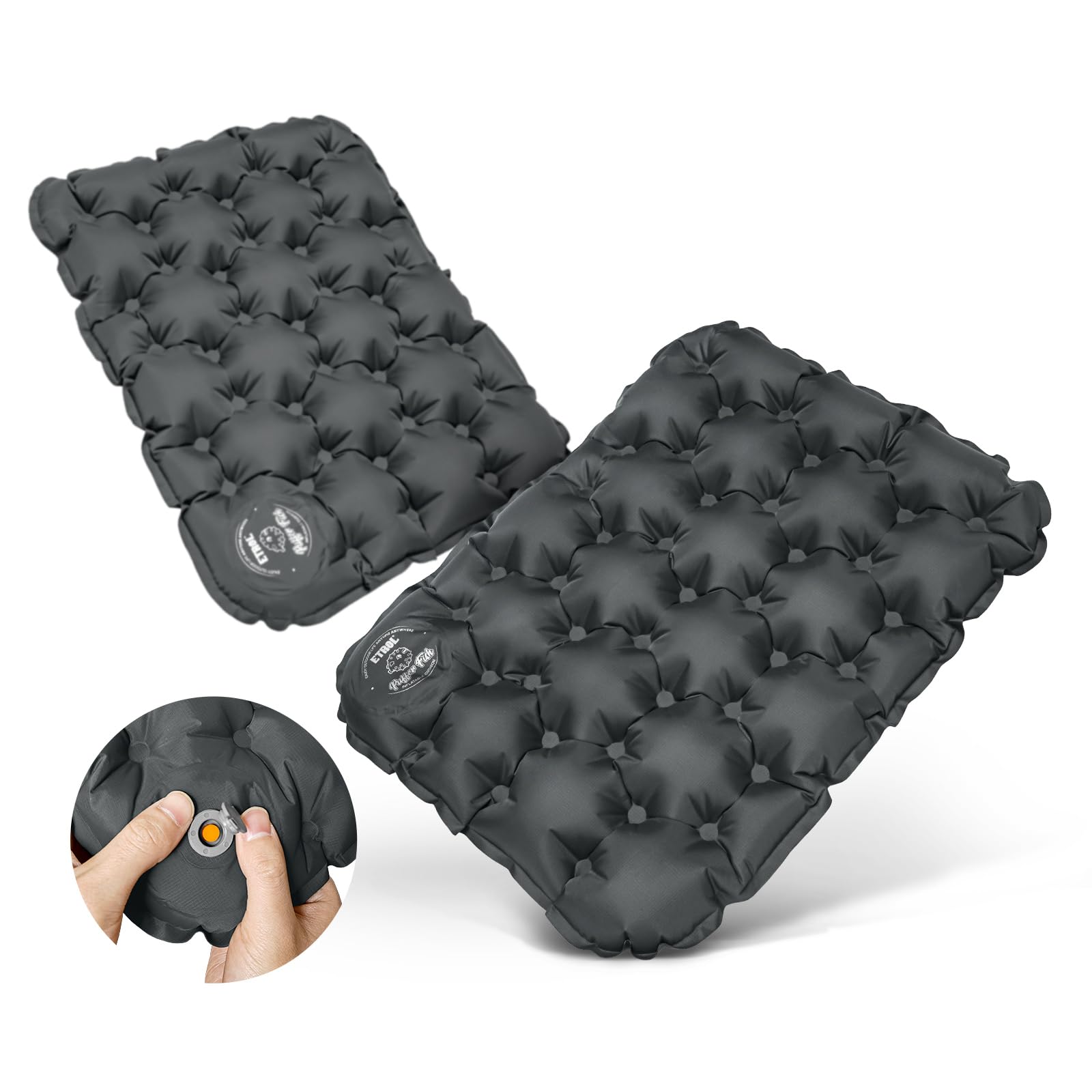 ETROL Portable Inflatable Seat Cushion, Lightweight Camping Air Sitting Pad with Storage Bag and Repair Cloths, Waterproof Air Bleacher Seat Cushion