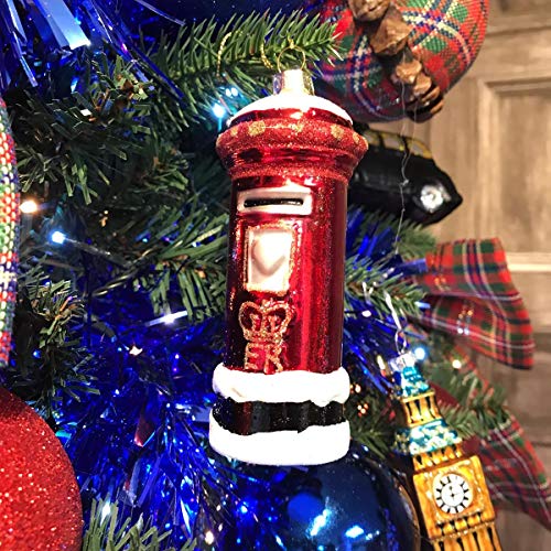 UK Christmas World Briefkasten aus Glas, Rot UK Christmas World Briefkasten aus Glas, Rot