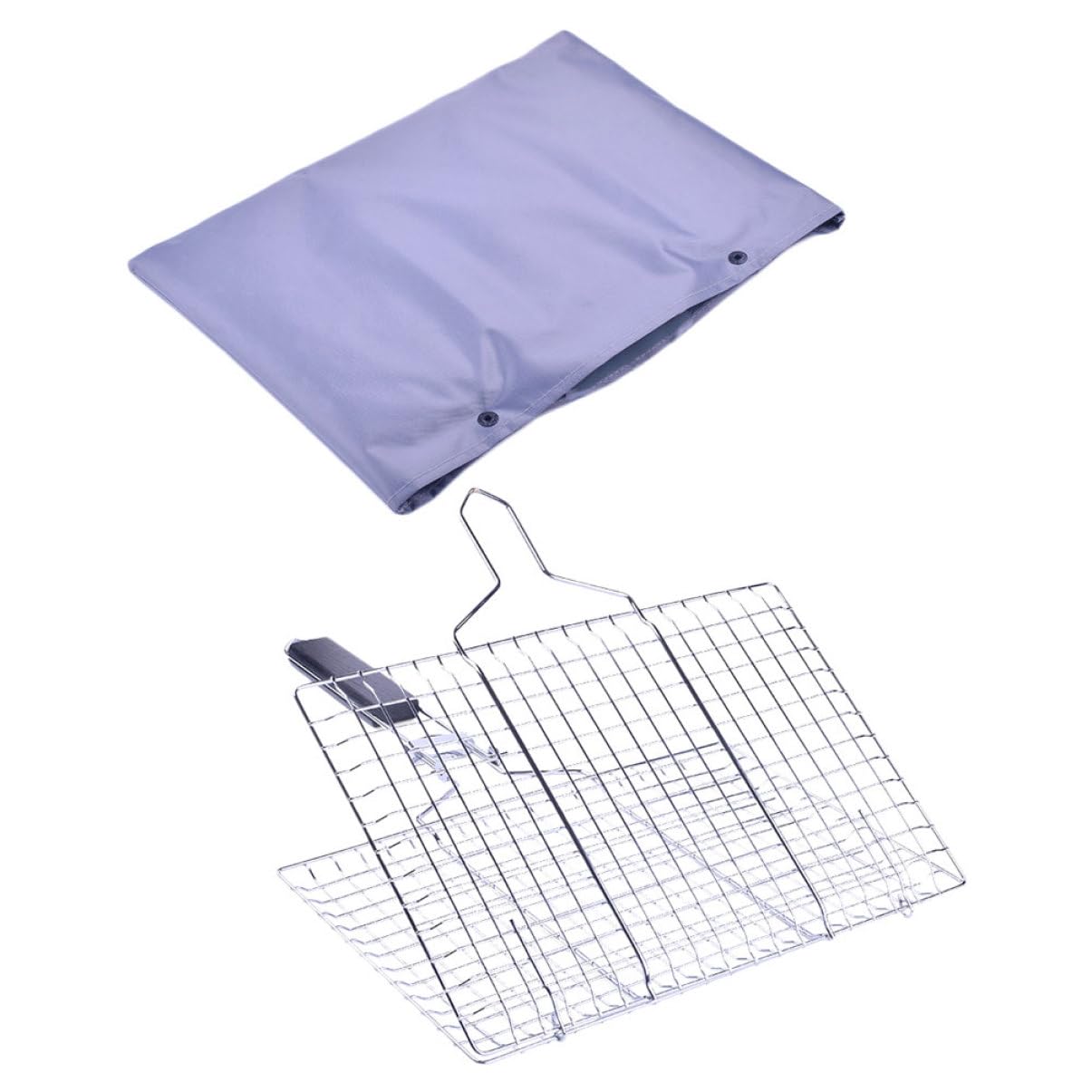 1 Set Barbecue Inossidabile con Stoccaggio Rete Portatile per Carne e Verdure per All e Facile da e Resistente