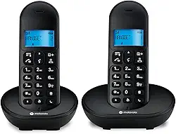 TELEFONE SEM FIO COM IDENTIFICADOR DE CHAMADAS E VIVA VOZ MT150-2 PRETO - 2 APARELHOS – MOTOROLA