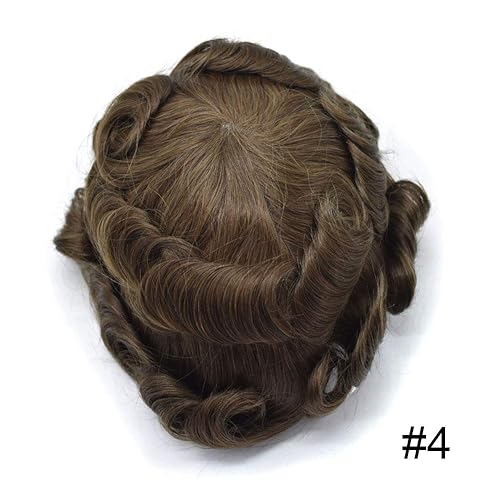 Miniatura 2 de Tupé de cabello humano europeo para hombres completo suave súper fino francés encaje tupé hombres pieza de pelo