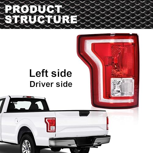 Miniatura 2 de Luz trasera compatible con Ford F150 SSV 2016-2017Compatible con F150 2015-2017 (submodelo Lariat, XL, XLT) Halógeno lado derecho del pasajero