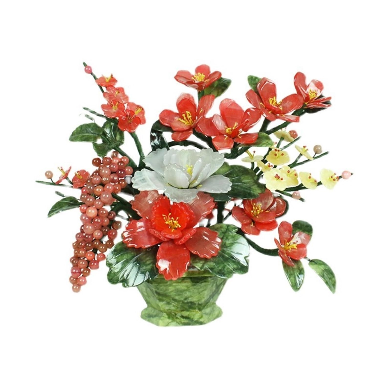 DFGHNBVC Artificial Plants Fake Plants Decor,Chinese Bonsai Jade Flower Basket For Home Living Room Decoration Simulation Tree,
