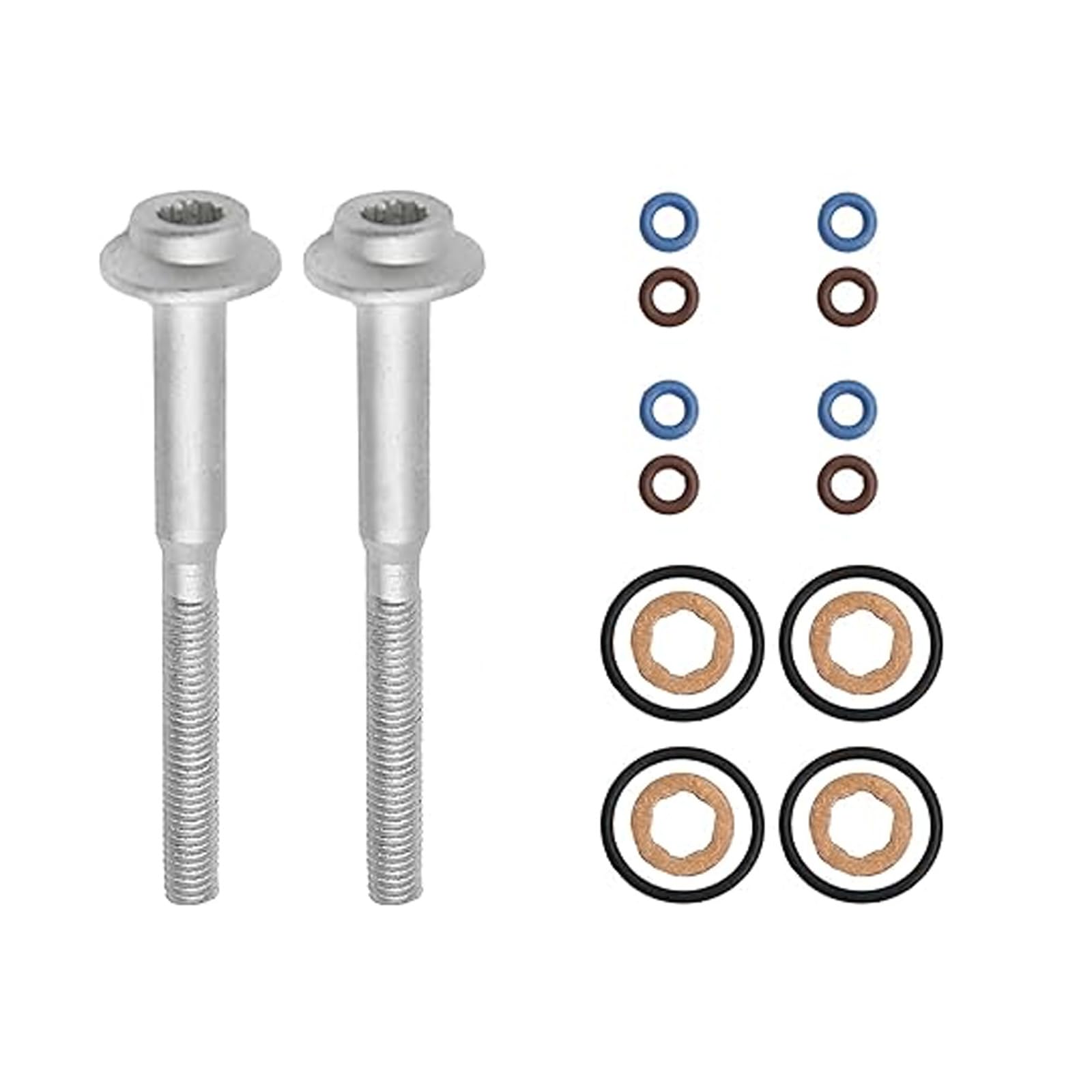 aiyraaAiyraa WHT003187, 1 Set Fuel Injector Seal and Bolts Repair Seal Kit for Audi VW Injector, Injector Seal Seals Repair 03L130277B A2C59513554 A2C9626040080 (Set of 18 pcs)