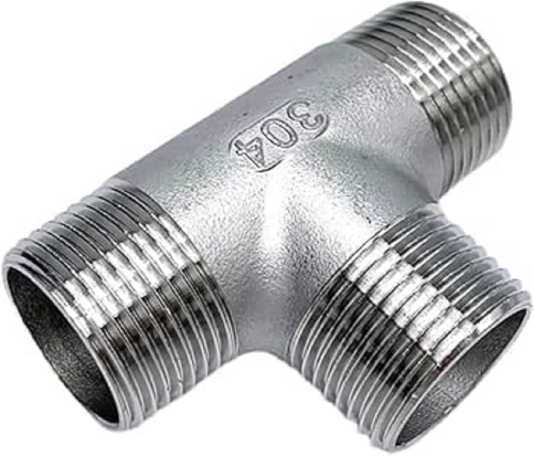 SS 304 Tee Male NPT T Shaped 3 Way 1/2 inch