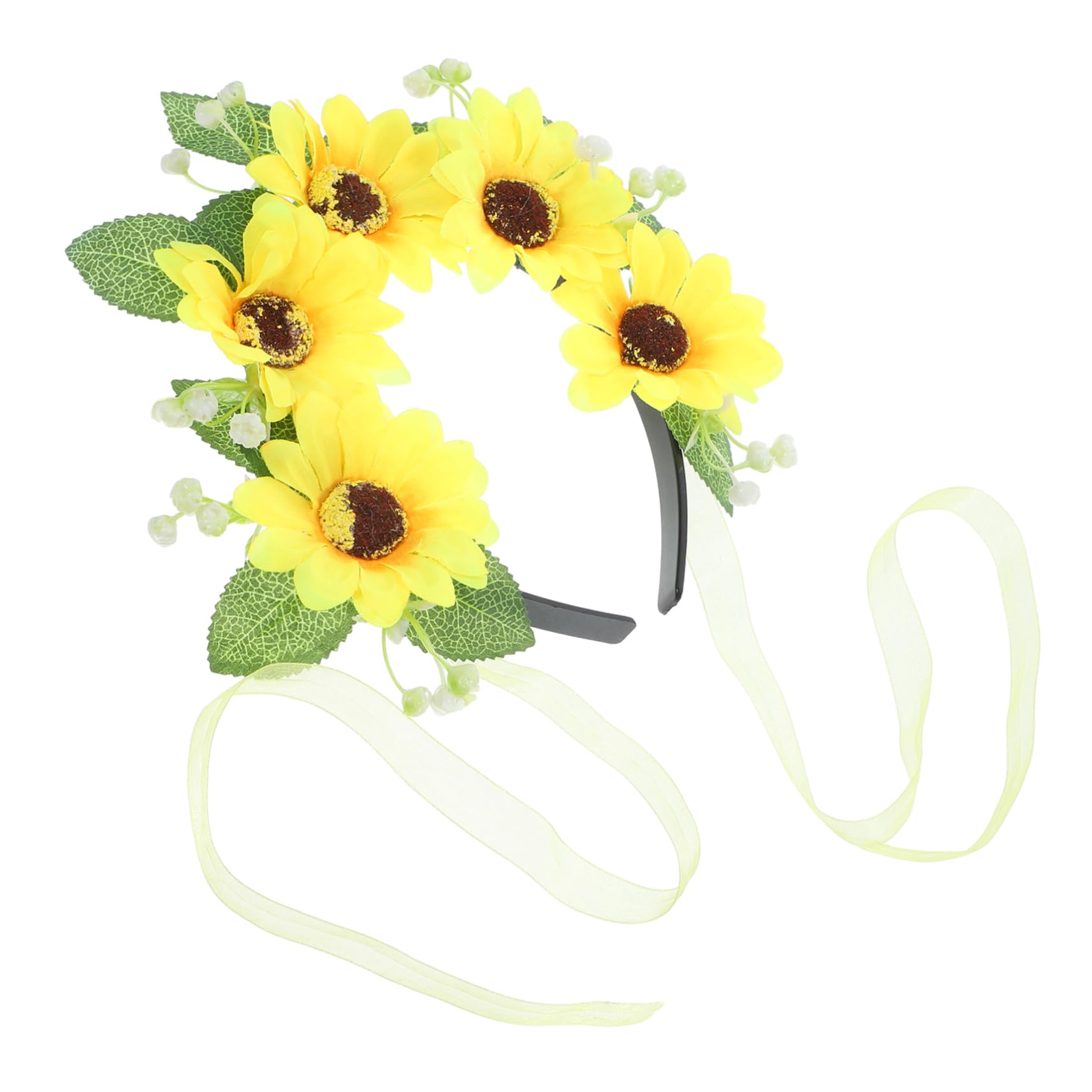 FRCOLOR 5stücke Blumenkranz Haarreif Mit Sonnenblumen Für Frauen Boho Haarschmuck Für Hochzeiten Festivals Und Partys Leicht Und Komfortabel Perfektes Accessoire Zur Verschönerung