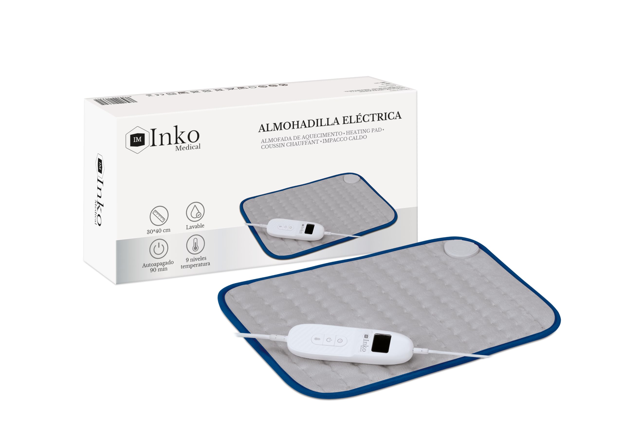Electric Thermal Pad, 30 x 40 cm, 9 Temperature Levels, 90 Minutes Auto-Off, Washable