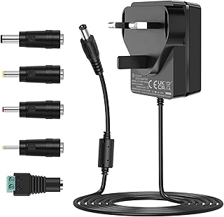 Gonine 9V 1.5A Power Supply Adapter Centre Positive with 5 Tips for Arduino Uno R3, Schwinn Bike, Crosley Cruiser Record Player, Exercise Elliptical Recumbent Upright Trainer