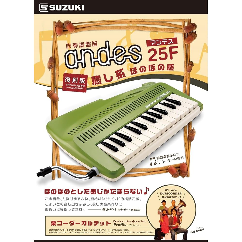 Amazon | スズキ 鍵盤リコーダー アンデス andes 25F グリーン 3点 