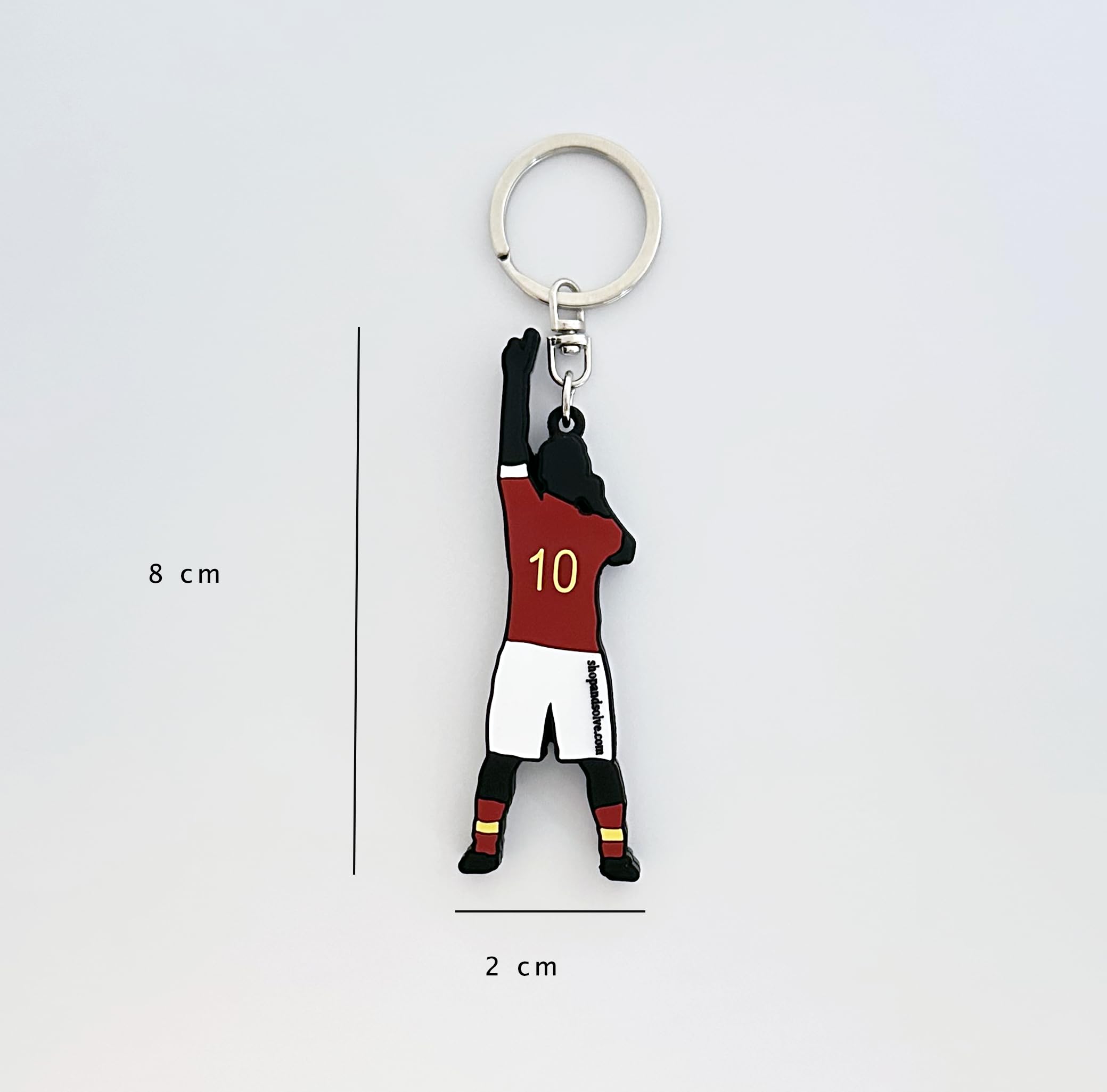Portachiavi 8cm in gomma con forma Totti Capitano idea regalo calcio per tifoso della roma gadget (Portachiavi) - 3