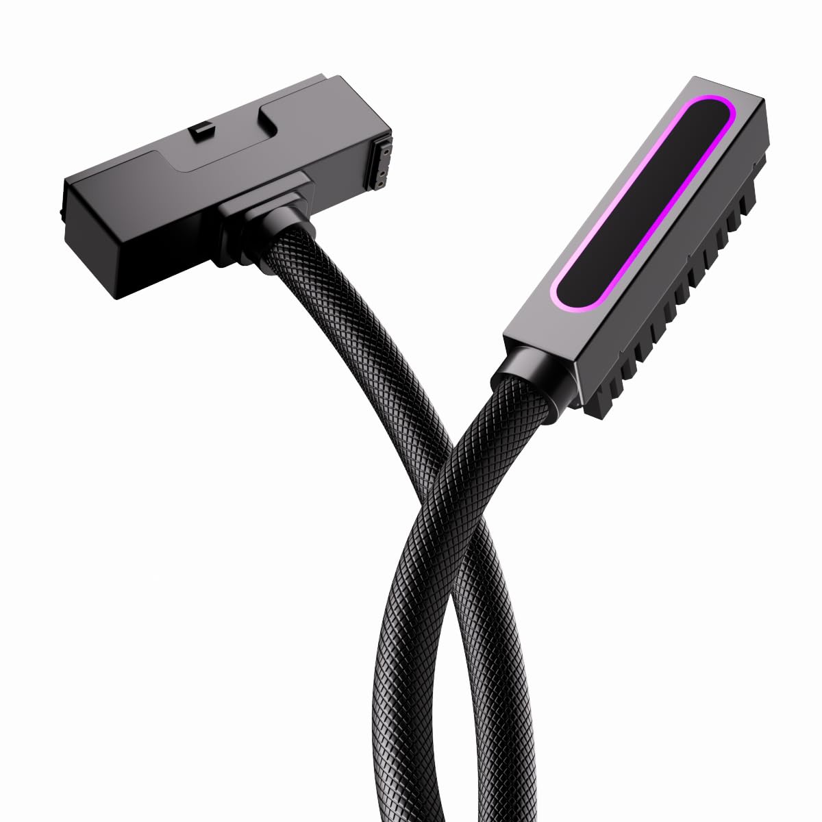 AIJS 24PIN PSU Extension Cable,ARGB PC Cable with 5V 3Pin,18AWG 90 Degree Right-Out Design for Cleaner PC Builds.30CM(Black,Right-Out)