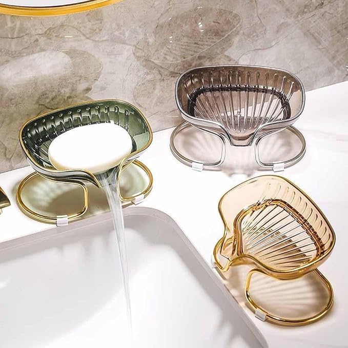 OFFERZONE Luxury Design Soap Storage Rack for Household Self Draining Soap Dish Holder Soap Box for Shower, Toilet, Bathroom, Kitchen