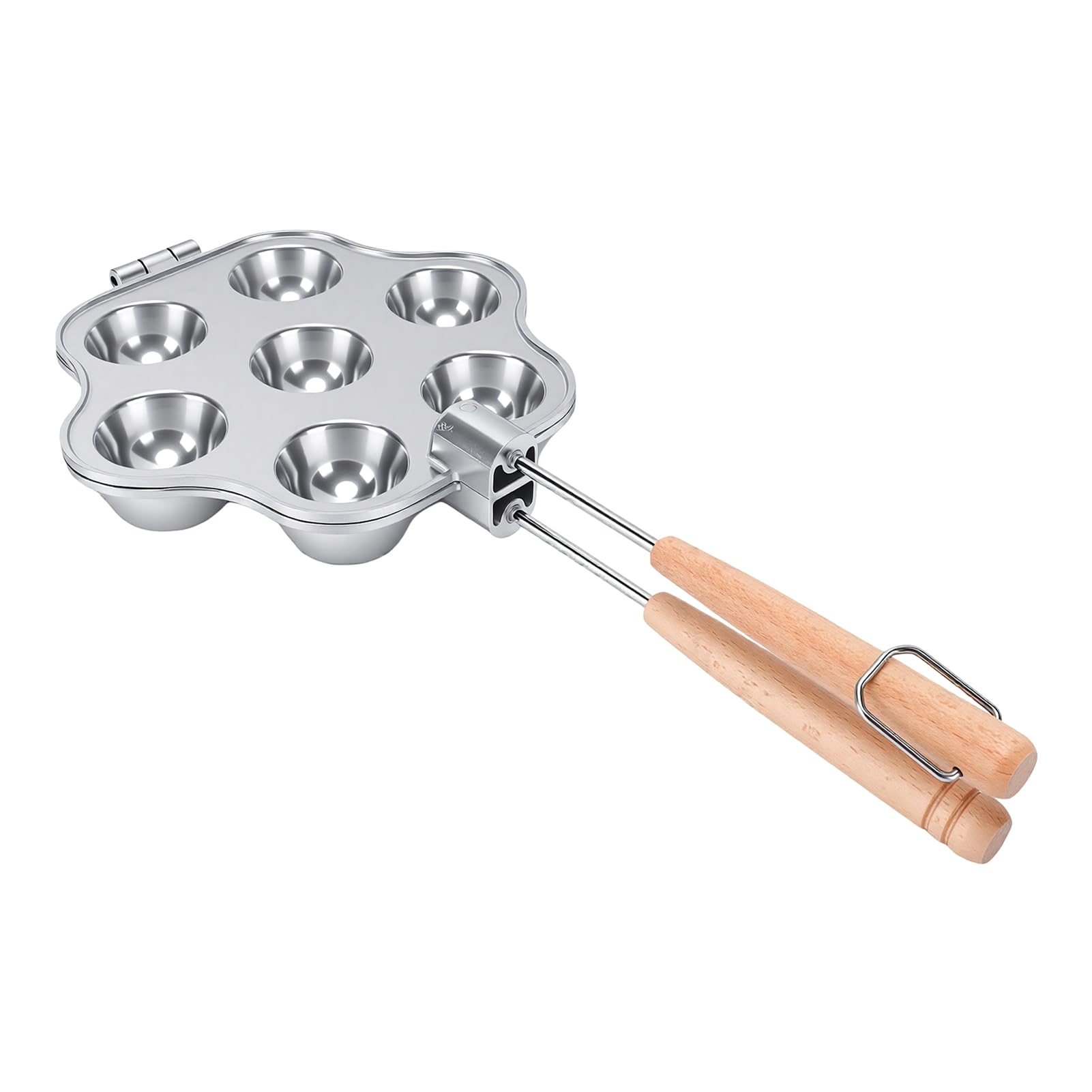 Jiawu Moule à Biscuits à Tartes Ouvertes, Alliage d'aluminium Antiadhésif, Répartition Uniforme de la Chaleur, Facile à Nettoyer, Moule à Biscuits à Tartes Ouvertes, 21x43,5 Cm, avec Poignées en Bois