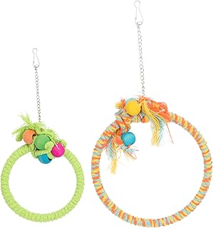 POPETPOP 2 Pçs Papagaio Algodão Círculo Balanço Rede Balanço Brinquedos Quebra-Cabeça Papagaio Rede Pendurado Brinquedo Pássaro Papagaio Brinquedo Balanço Pássaro Suporte De Escalada