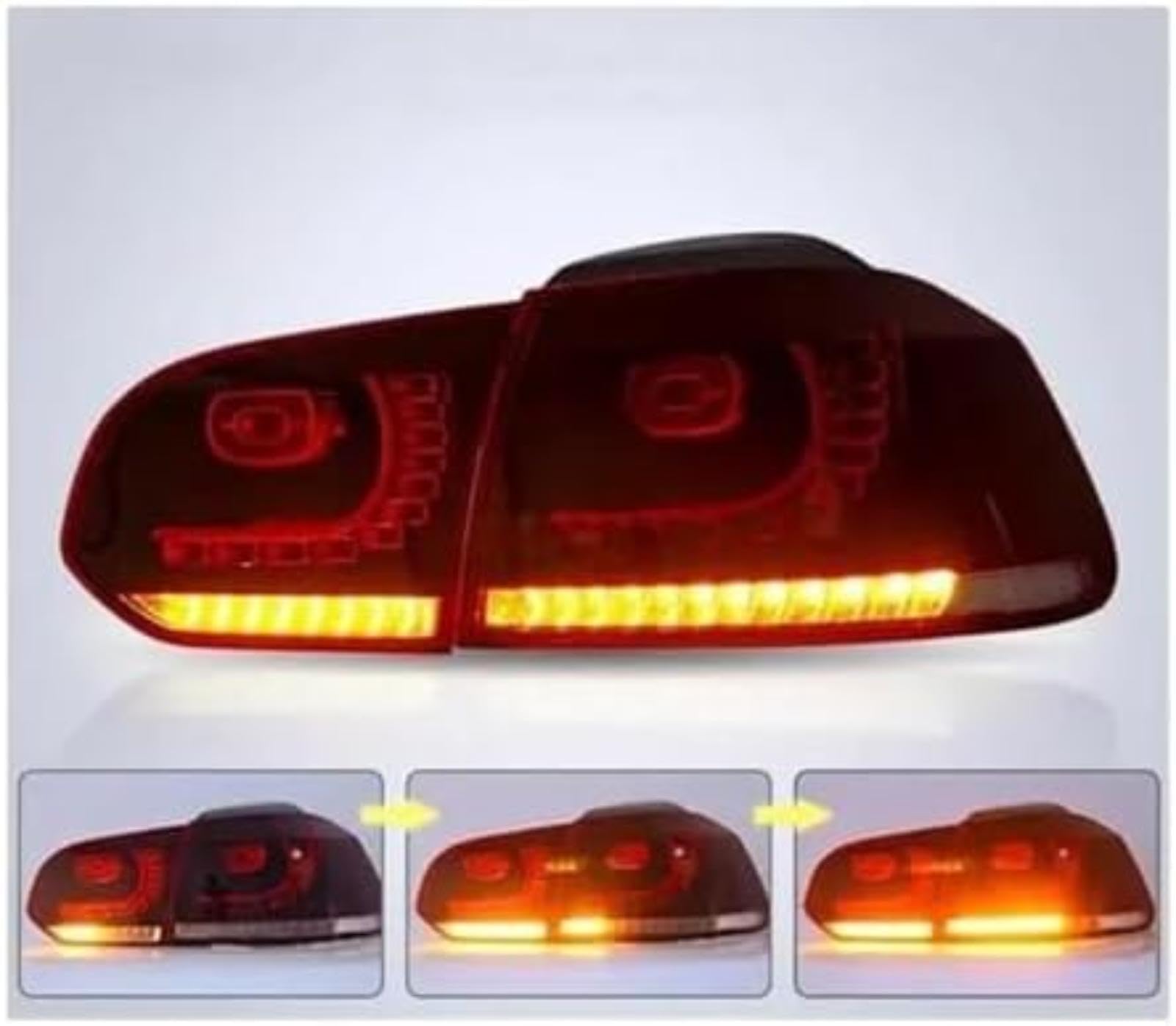 Dla Vw Mk6, dla Golf 6 R 2009-2013 tylna lampa przeciwmgłowa światło hamowania, dla cofania dynamiczny skręt, dla tylnego światła tylnego samochodu sygnalizacyjnego Wskaźnik (3) (3)