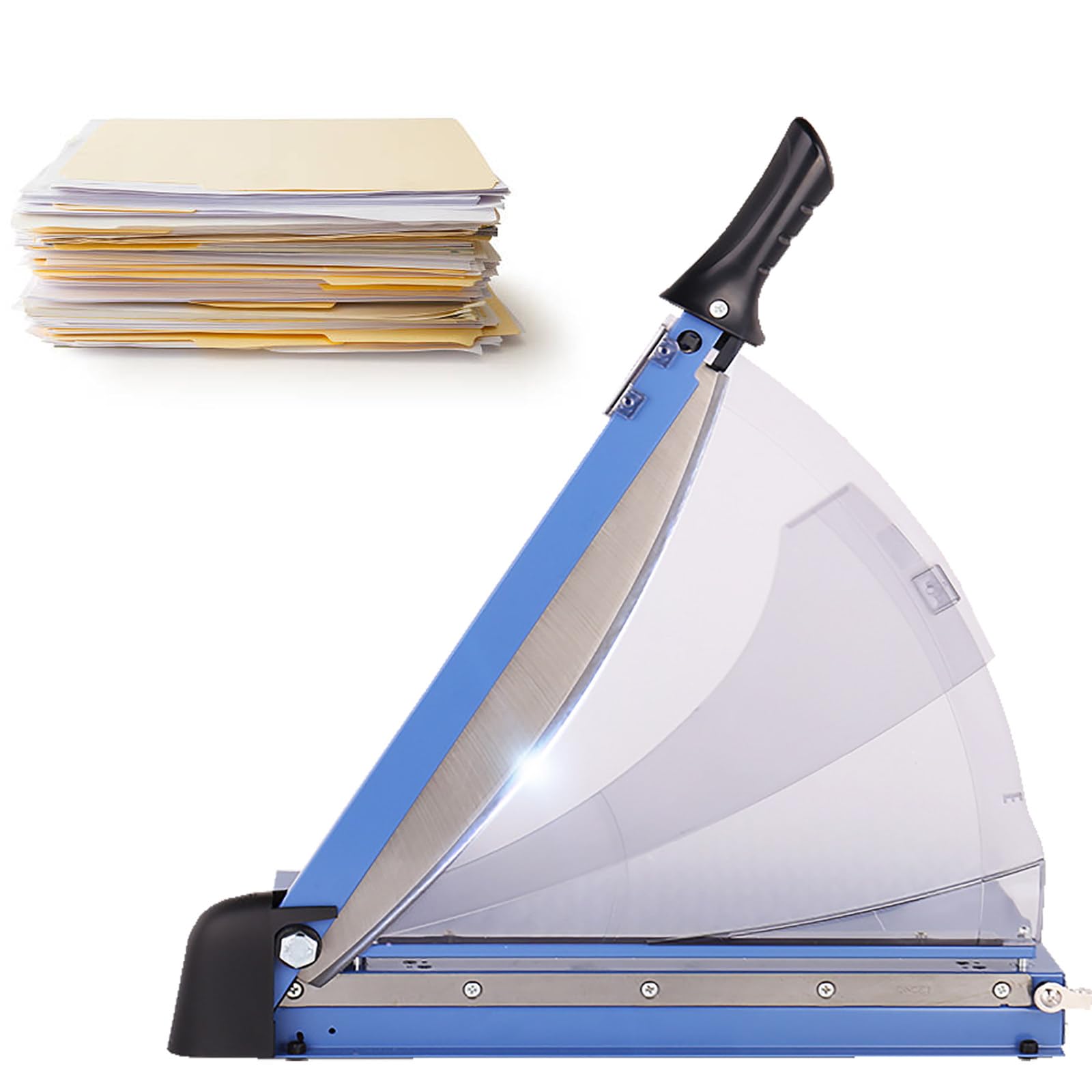 BOOZXCV Paper, 14.75" Guillotine Trimmer, 40 Sheets Capacity, Heavy-Duty Paper Trimmer with Guard Rail and Blade Lock, Suitable for Home, Office, and School
