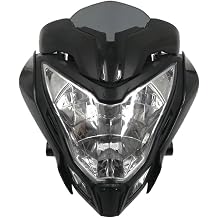 Plastic Black Red Front Headlight Assembly Headlamp With Fairing Compatible With Bajaj Pulsar 150 Pulsar200 DirectFit MotorcycleBlack