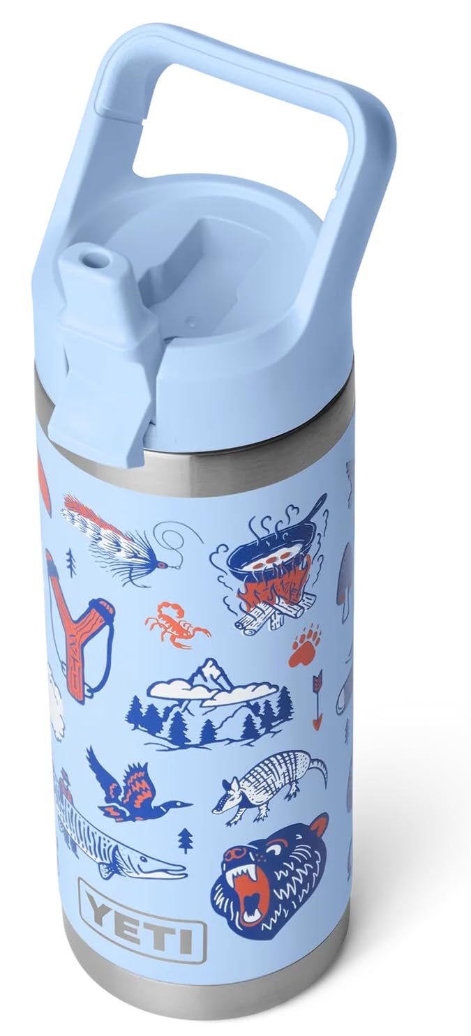 YETI Rambler C Straw Bottle, Stainless Steel Vacuum Insulated Bottle with Leakproof Straw Cap, Big Sky Summer Camp, 18 oz (532 ml)