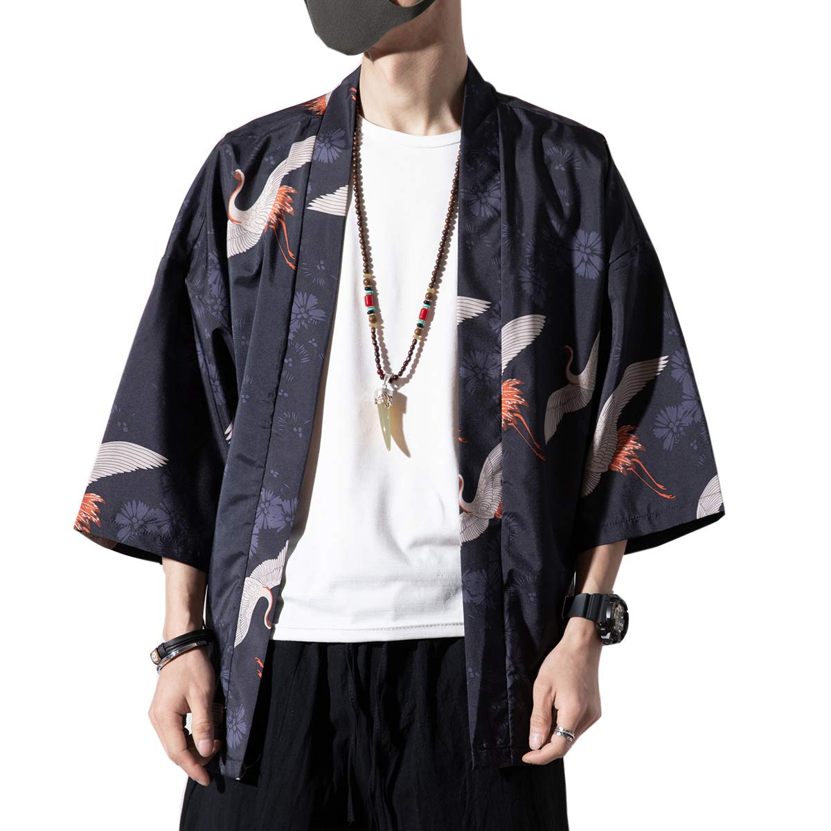 Seidarise Men's Haori Jacket Kimono Cardigan Yukata Noragi Happi Coat