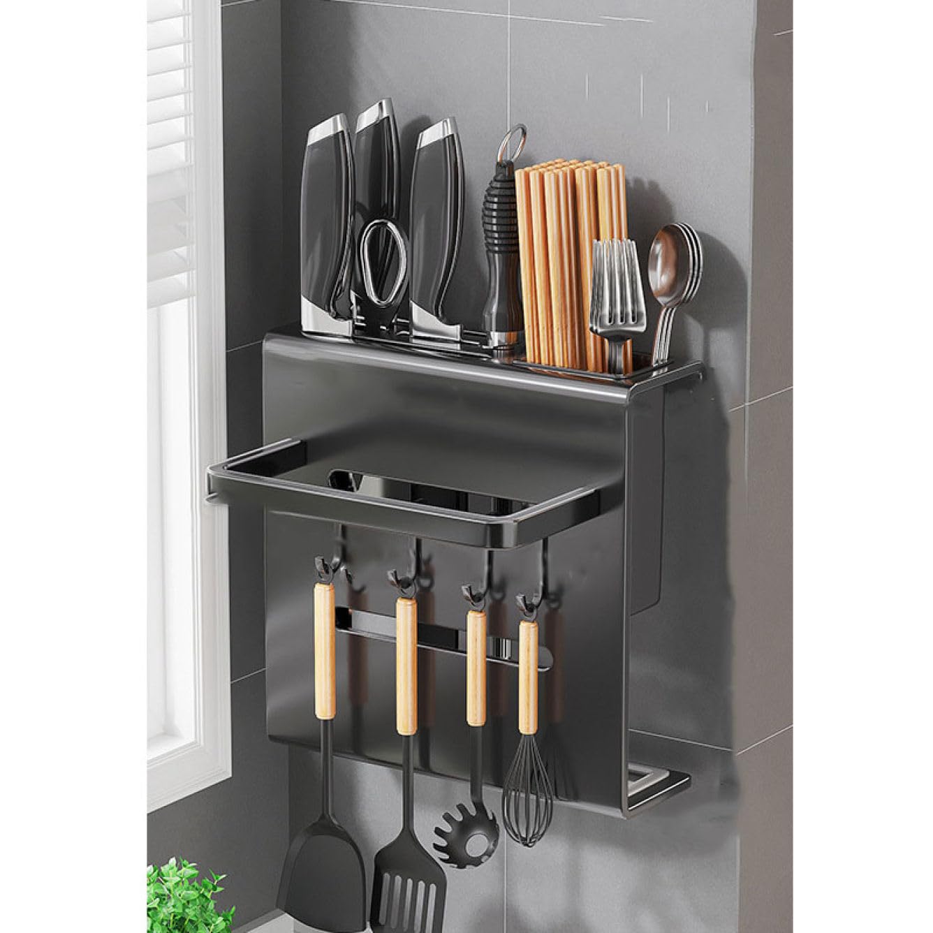 釘打ち式ナイフラック 包丁収納 包丁さし 包丁研ぎ棒ナイフシャープ