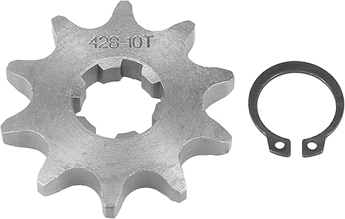 F FIERCE CYCLE 428 Cadena 10T 0.669 in motocicleta piñón de motor delantero tono titanio para ATV UTV 110cc 125cc 140cc 150cc 160cc motor