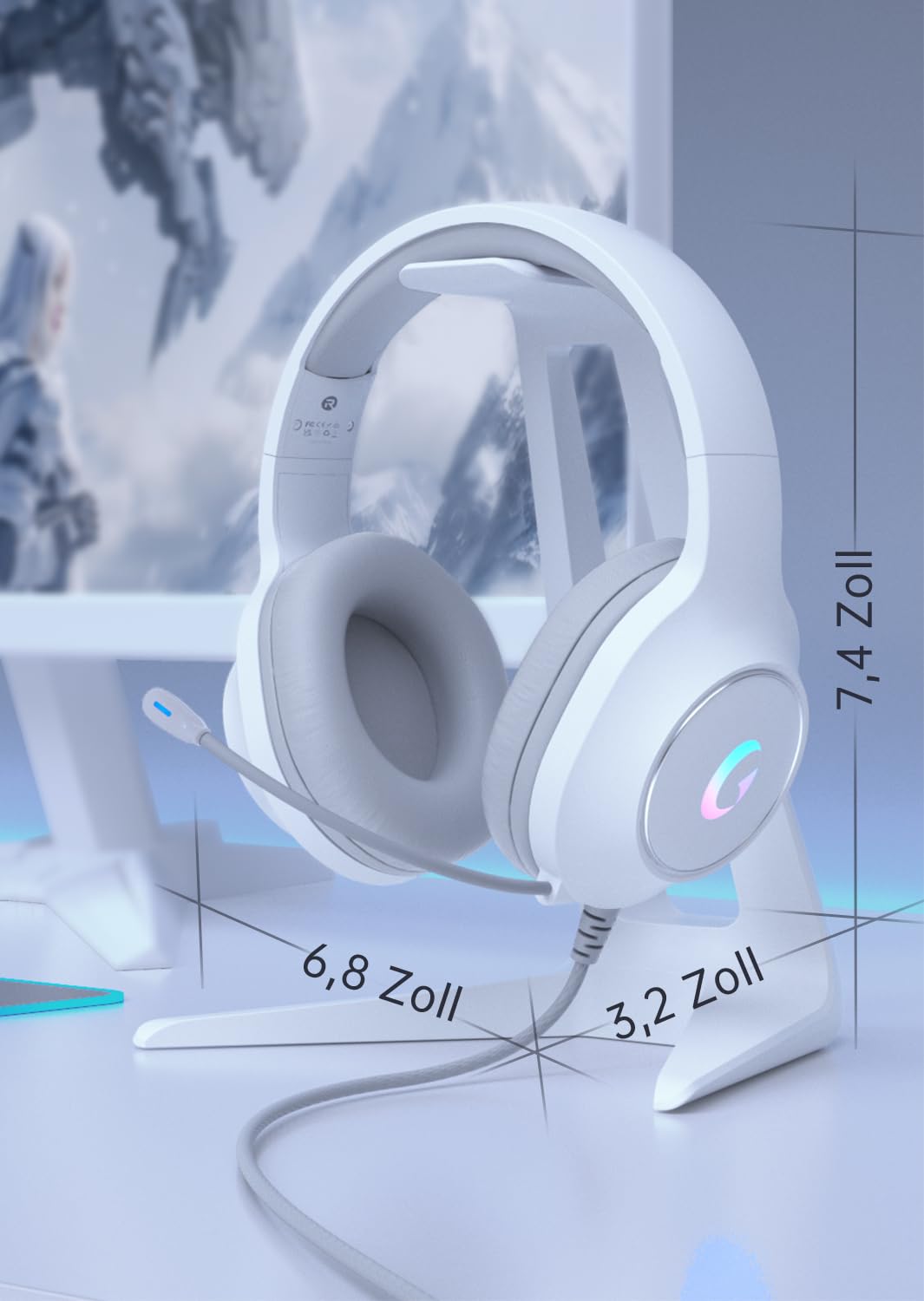 Cuffie da gioco per PC, PS5, PS4, Switch, Xbox, CM7002 con microfono, cuffie da gioco con cavo