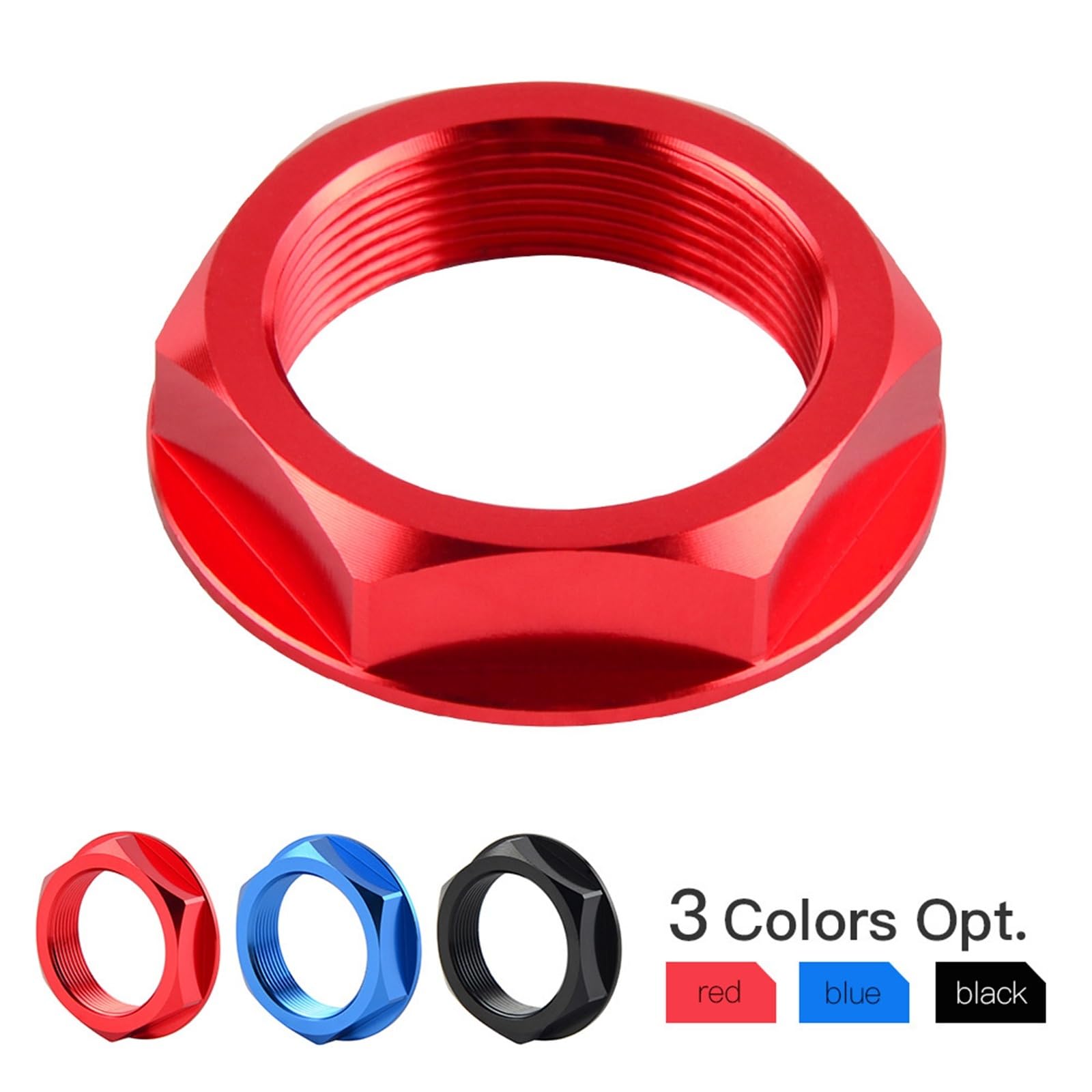 Obere Lenkkopfmutter kompatibel mit CR125R CR250R 2001–2007, CRF250R, CRF450R 2004–2018, CRF250X, CRF450X 2005–2017 (Color : Black)