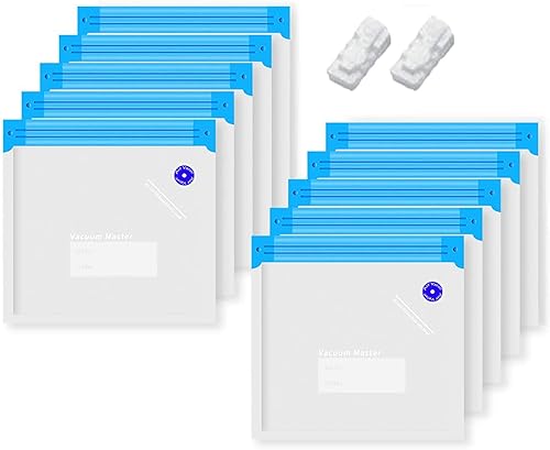 Bolsas Sous Vide sin BPA, reutilizables, selladoras al vacío, bolsas con cremallera, almacenamiento de alimentos de un cuarto de galón, funciona con