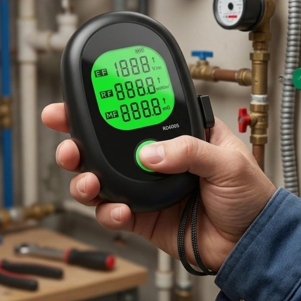 EMF Meter Elettrico Magnetico RF Campi ABS Nero