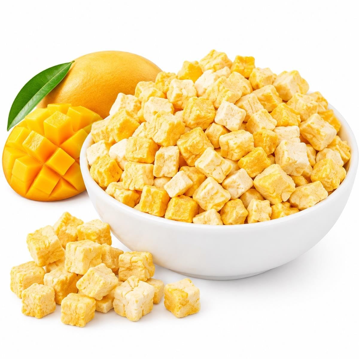 Trozos de Mango Liofilizado 500g Cubos de Fruta Natural Sin Azúcar Añadido